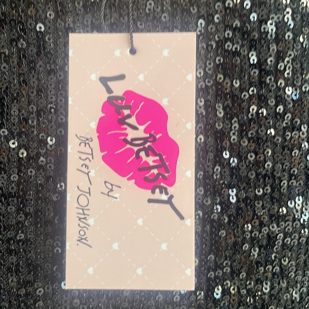 NWT LUV BETSEY BLACK SEQUIN MINI DRESS - Picture 5 of 5